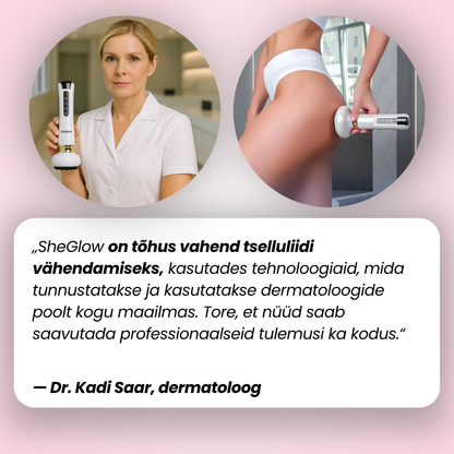 Dermatoloogi soovitus: SheGlow tselluliidivastane seade professionaalsete tulemuste saavutamiseks kodus